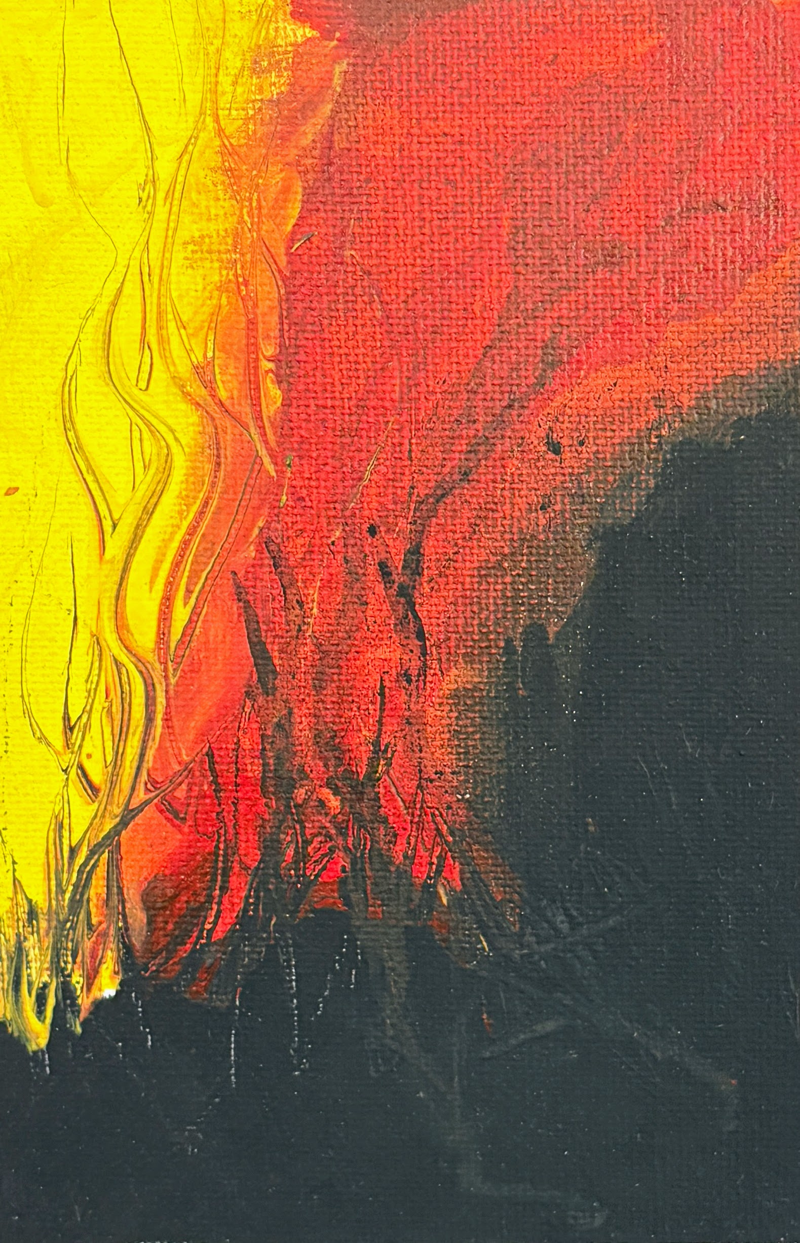 This is an abstract art piece. The product is acrylic on canvas